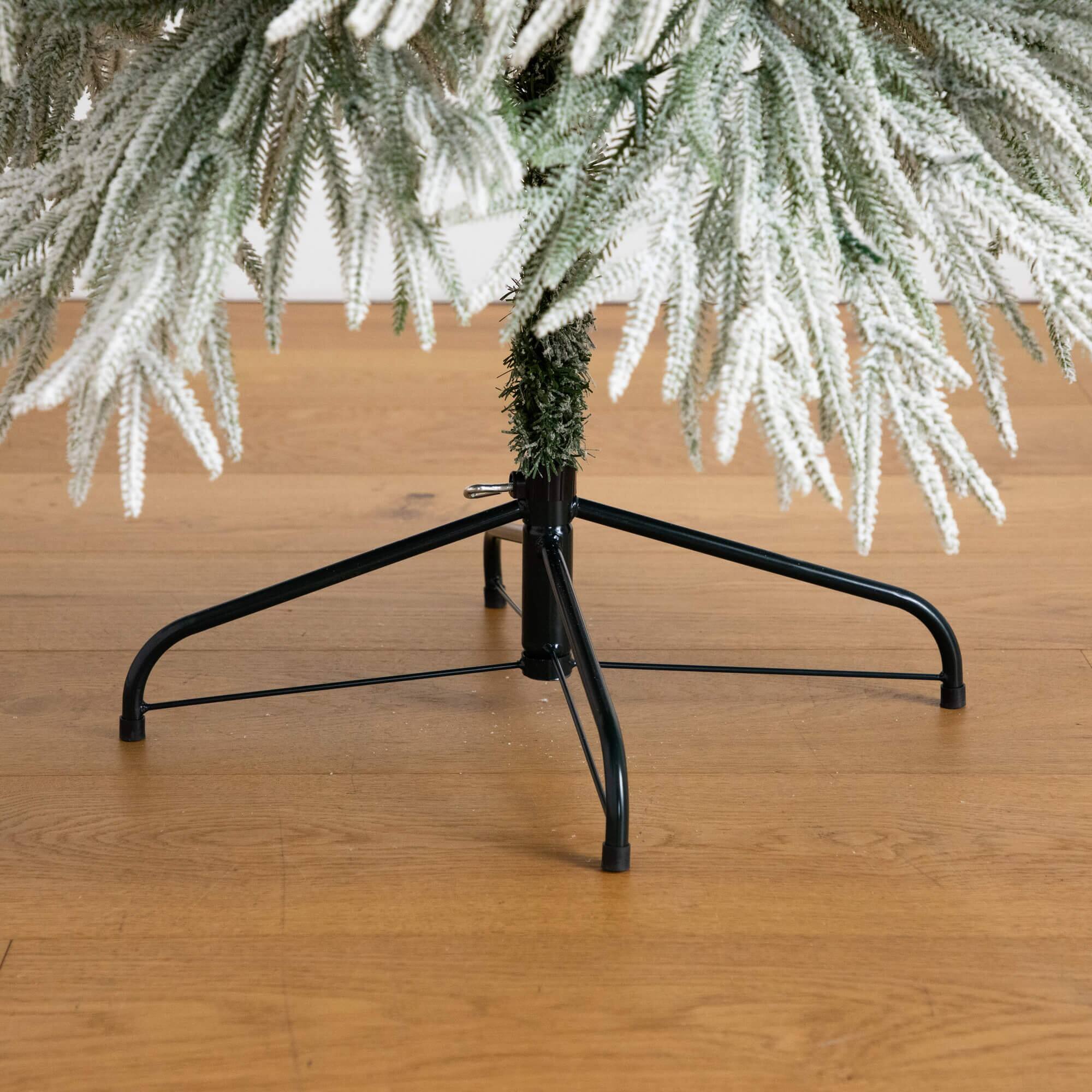 7ft. Pre-Lit Down Swept Flocked Artificial Christmas Tree, Warm White LED Lights